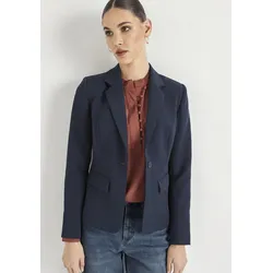 Jackenblazer HECHTER PARIS Gr. 42, blau (marine) Damen Blazer mit leichter Schulterpolsterung