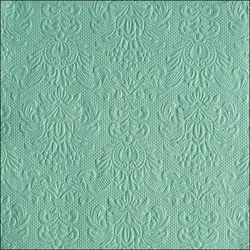 Ambiente 15 Servietten Papier 33x33cm 3-lagig - Einweg Papierservietten mit Ornamenten geprägt Hochzeit Dinner Gastronomie Party Hochzeitsservietten Helltürkis