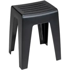 Wenko Badhocker Kumba Duschhocker schwarz, belastbar bis 120 kg, 38 x 47 x 32 cm