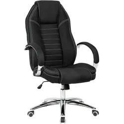 Bürodrehstuhl Modernes Design, weiche Polsterung, Wippmechanik, Nacken- und Kopfunterstützung, großes Fußkreuz, 120kg Belastbar | Kadima Design