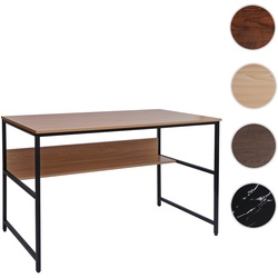 Schreibtisch HWC-K80, B√orotisch Computertisch Arbeitstisch Ablage, Metall MDF 120x60cm ~ natur