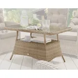 Destiny Gartentisch 120 x 77 x 66 cm pearl shell/beige