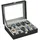 Songmics Uhrenbox für 10 Uhren mit Glasdeckel 25,5x20,2x7,8 cm Grüngrau