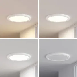 PRIOS Aureka 1 flammig rund weiß Aluminium