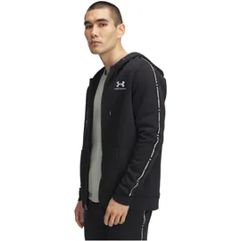 Under Armour Icon Fleece Taping Reißverschlusspullover - Black / White - XL