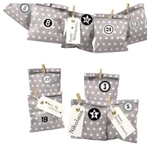 Frau Wundervoll DIY Adventskalender Bescherung taupe Stern 13x16,5cm