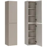 Lomadox Hochschrank IRAKLIO-56-CASHMERE Kaschmir, Rillen Design, 2 Türen mit Türdämpfung, B/H/T: 35/160/33 cm beige|braun