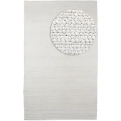 Wollteppich MORGENLAND "Toska - weiß", weiß, B:80cm H:13mm L:150cm, Polyethylenterephthalat (PET), Teppiche