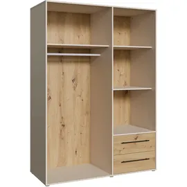 Forte Drehtürenschrank Mokkaris 144,4 x 200,1 x 58,8 cm Beige