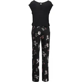 LASCANA Overall LASCANA, Damen, Gr. 48, N-Gr, bunt (bedruckt), Jersey, Obermaterial: 100% Viskose, bedruckt, figurumspielend lang, Rundhals, Overalls Overall, mit weitem Bein und Taschen, lockerer Jumpsuit, sommerlich, Topseller