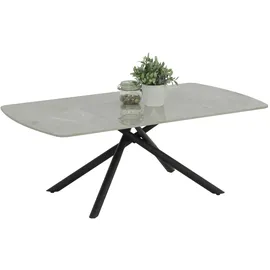 HELA Tische Hela Tische, Couchtisch Fred mit Steinplatte,Dekor Marmor Grau, Spinnengestell Metall Schwarz, 120x68x45cm