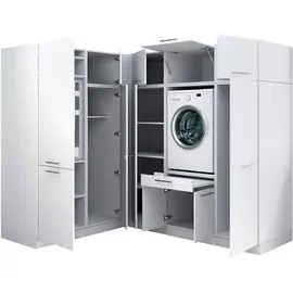 laundreezy Mehrzweckschrank-Set 218 x 200 x 68 cm Weiß