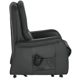 HIMOLLA Fernsehsessel 7568 Leder 77 x 104 x 85 cm Schwarz elektrisch