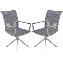 Garden Pleasure 2er Set Drehstuhl Rubiera Küchenstuhl Sessel Garten Terrasse Esszimmer Stuhl