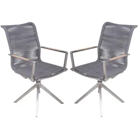 Garden Pleasure 2er Set Drehstuhl Rubiera Küchenstuhl Sessel Garten Terrasse Esszimmer Stuhl