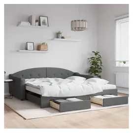 vidaXL Tagesbett Ausziehbar mit Schubladen Dunkelgrau 100x200 cm Stoff