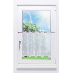 Scheibengardine Plauener Spitze - Wellen " (Bx H) 147.60cm * 50cm" Gelb/hellgelb