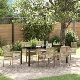 vidaXL Garten Essgruppe 7-tlg. Beige