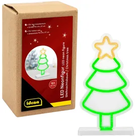 IDENA LED Neonfigur Weihnachtsbaum, grün 19x8x37cm mit Netzteil