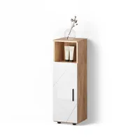 Livinity® Midischrank, Weiß Hochglanz, Weiß Hochglanz, 3 Fächer, Quadratisch,