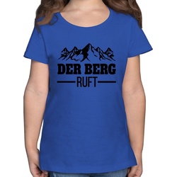 Shirtracer T-Shirt Der Berg ruft – schwarz Kinder Sport Kleidung blau 116 (5/6 Jahre)