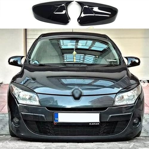 Barlas Store M4 Style Mirror Cover Mirror Cover Cap Bright Black 2 Pcs. Right-Left For Renault Megane 3 Megane RS Megane Coupe 2009 2010 2011 2012 2013 2014 2015 2016