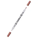 ONLINE USV-Systeme ONLINE Calli.Brush Pen mit Double-Tip, Pinsel- und Kalligraphie-Spitze, Handlettering Brush-Pens in verschiedenen Farben, bunte Bullet-Journal Stifte, Kalligrafie-Stifte, Farbe: Metallic Red