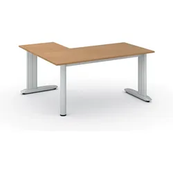 Bürotisch PRIMO FLEXIBLE, 1600 x 1400 mm, Buche