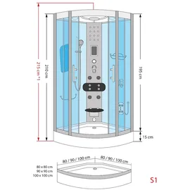 AcquaVapore Duschkabine Dusche D58-03T1 80x80 cm ohne 2k Scheiben Versiegelung