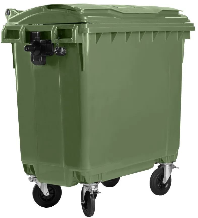 Hardwex Müllcontainer 660 l Grün mit Flachdeckel