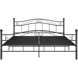 vidaXL Bett Schwarz Metall 140x200 cm
