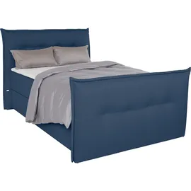 Home Affaire Boxbett HOME AFFAIRE "Kederleicht", blau, B:155cm L:226cm, Komplettbetten, Boxspringbett, inklusive Fußteil, Bettkasten & Topper, in 4 Breiten und 2 Härtegraden