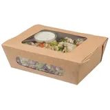 ColPac Zest Kompostierbare Salatboxen mit Sichtfenster 825ml