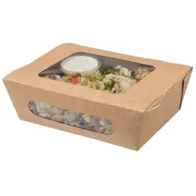 ColPac Zest Kompostierbare Salatboxen mit Sichtfenster 825ml