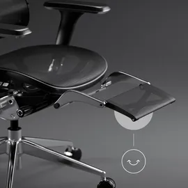 Diablo Chairs Diablo V-Master Bürostuhl Ergonomisch Schreibtischstuhl Fußstütze Mesh 3D Armlehnen Kopfstütze Sitz Verstellbar Flexible Lendenwirbelstütze (Schwarz)