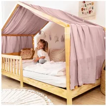 lilimaus Hausbett Himmel [in 12 Farben] Betthimmel Hausbett aus 100% Baumwolle Musselin - Stoffhimmel für Hausbett Deko Mädchen & Jungen - Himmel für Hausbett Kinder - Bett Vorhang Kinderbett