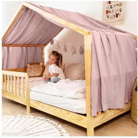 lilimaus Hausbett Himmel [in 12 Farben] Betthimmel Hausbett aus 100% Baumwolle Musselin - Stoffhimmel für Hausbett Deko Mädchen & Jungen - Himmel für Hausbett Kinder - Bett Vorhang Kinderbett