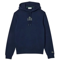 Lacoste Hoodie Kapuzenpullover Hoodie mit Label-Print und (1-tlg) blau XXL