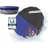 Planenfux® Pool Abdeckplane für Ø 320 - 366 cm Rundpools | 2-in-1 Poolabdeckung rund aus 200g/m2 PE Material | UV-resistente Sommer- & Winterab... - Schwarz/Blau