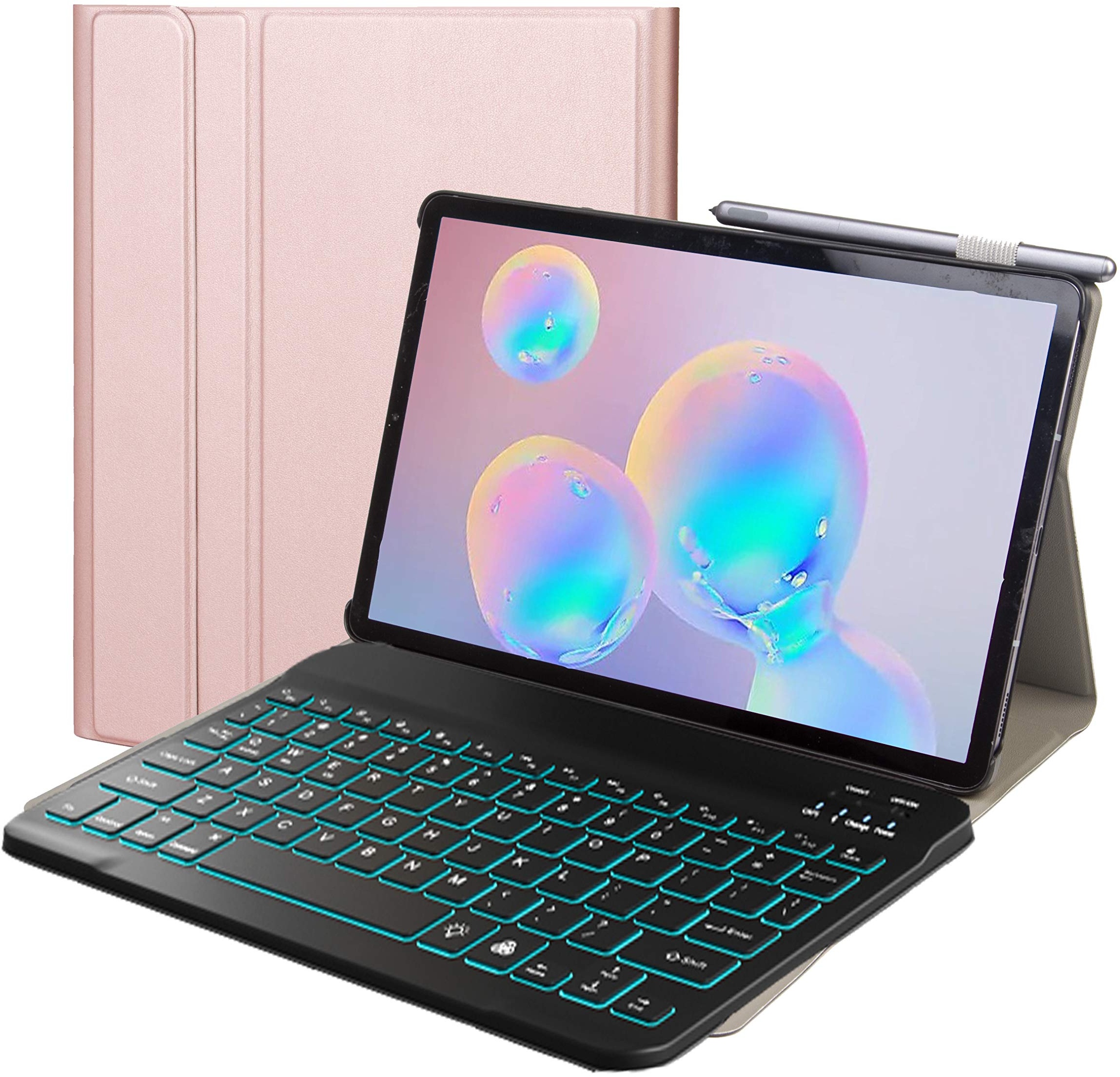 Lobwerk 2in1 Bluetooth Tastatur und Cover für Samsung Galaxy Tab S6 Lite SM-P610 SM-P615 Case Schutz Hülle Bronze