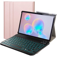 Lobwerk 2in1 Bluetooth Tastatur und Cover für Samsung Galaxy Tab S6 Lite SM-P610 SM-P615 Case Schutz Hülle Bronze