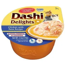 Inaba DASHI Ergänzungsfuttermittel für Katzen - Brühe mit Huhn- und Thunfischgeschmack 70 g (Rabatt für Stammkunden 3%)