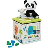 Relaxdays Sitzhocker Kinder Kunststoff 31 x 31 x 31 cm Grün/Weiß