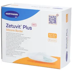 Zetuvit® Plus Silicone Border Selbstklebende Silikon-SAP-Wundauflage 8 x cm Kompressen 10 St