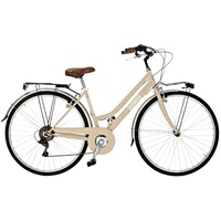 Airbici 603AC Damenfahrrad Citybike 28 Zoll | Fahrrad Damen Retro Cityräder City Bike 6-Gang, Stahlrahmen, Schutzbleche, LED-Licht und Gepäckträger | Fahrrad für Mädchen und Damen (Beige)