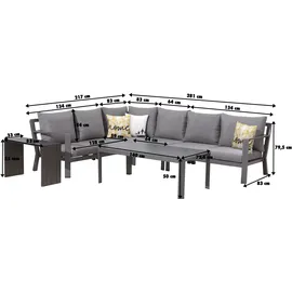 Primaster Elbasan Dining Lounge Set grau inkl. Kissen