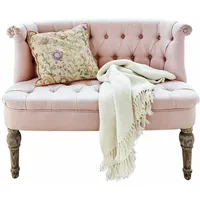 Loberon Sofa Weralin - Klassisches Chesterfield-Design - Feste Polsterung - Zeitloser Look - Sitzmöbel - Couch - Leinen - Eichenholz, rosa