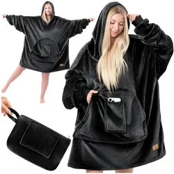 KESSER® Hoodie Decke Kuscheldecke mit Ärmeln Deckenpullover Vielseitig Tragbare Decke zum Anziehen für Damen & Herren, Sweatshirt Warm Kuschelpullover Erwachsene weich Ärmeldecke Oversize