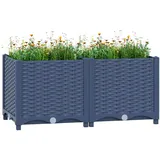 furnicato Hochbeet 80 x 40 x 38 cm Grau