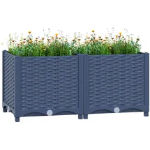 furnicato Hochbeet 80 x 40 x 38 cm Grau